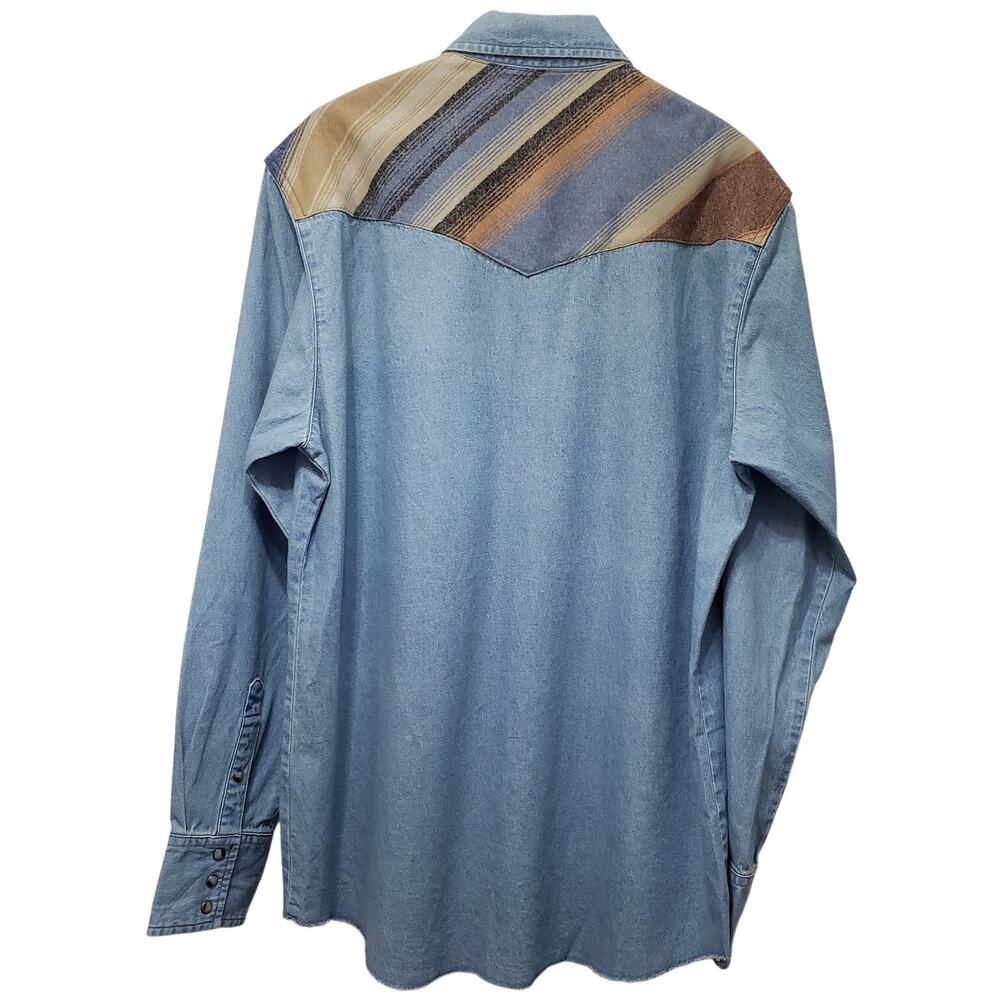 PENDLETON X WRANGLER Long Sleeve Western Work Shirt Cotton & Wool Men's Large - Picture 6 of 10